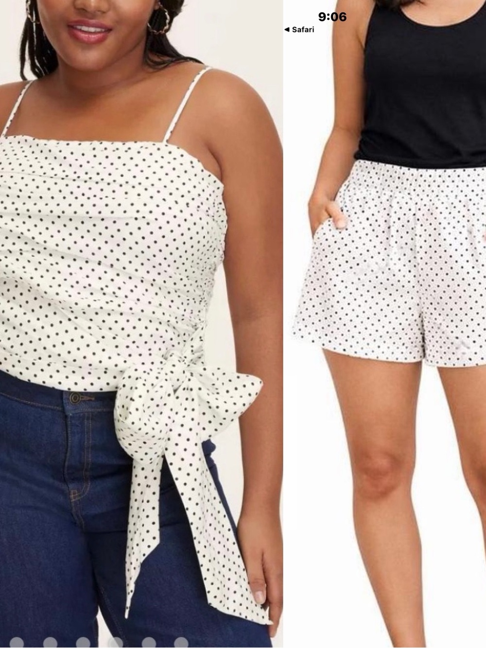 Plus Size Target/Kate Spade Linen Black/White Polka Dot set (Sz 3x)